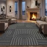 Tapis moderne géométrique gris foncé, impression digitale, antidérapant, lavable, 7 mm, salon chambre