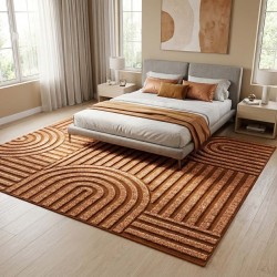Tapis Moderne Géométrique – Impression Numérique HD, Antidérapant, Lavable, 7 mm Décoration Salon & Chambre