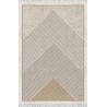 Alfombra moderna de espiga en beige y gris topo – Lavable, antideslizante, impresión digital, 7 mm para salón, dormitorio