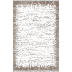 Tappeto moderno bianco e beige chiaro – Morbido, lavabile, antiscivolo, stile contemporaneo – Soggiorno, camera da letto – 7 mm