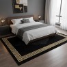 Tapis moderne noir et doré à motifs grecs, lavable, imprimé numérique, 7 mm, antidérapant, salon, chambre
