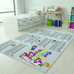 Barnens pedagogiska matta – multiplikationstabellen 1 till 10, halkfri, tvättbar och lekfull design
