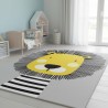 Tapis enfant lion mignon – design amusant jaune et noir, lavable, antidérapant, impression numérique 6-7 mm
