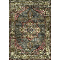 Vintage flerfärgad orientalisk matta, Chenille och bomull, digitaltryck, tvättbar, halkfri, 9 mm