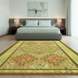 Alfombra kilim vintage con estampados étnicos, fabricada en Chenilla y Algodón, impresión digital, lavable, antideslizante, 9 mm
