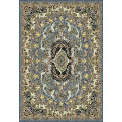 Klassiek oosters grijs-goud tapijt, Chenille & Katoen, digitale print, antislip, wasbaar, 9 mm