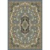 Classic rug with grey and gold oriental motifs, Chenille & Cotton, digital print, non-slip, 9 mm