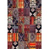 Patchwork kleurrijk kilim tapijt, Chenille & Katoen, digitale print, antislip, wasbaar, 9 mm