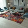Tapis patchwork motifs kilim multicolore, Chenille & Coton, impression numérique, antidérapant, 9 mm