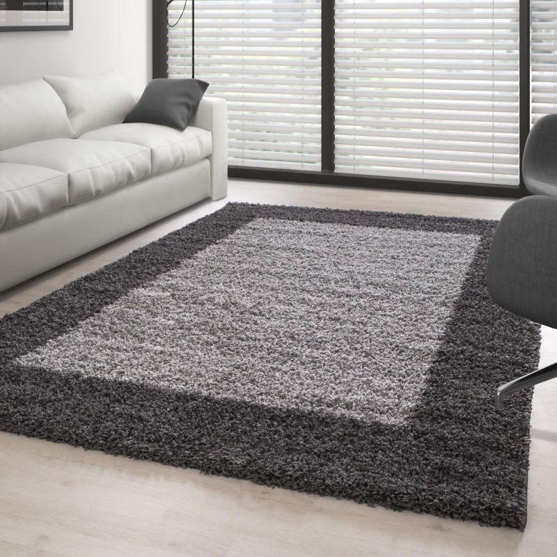 Shaggy rug, long pile, design 2, color GREY-LIGHT GREY