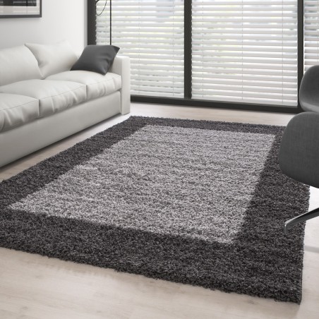 Shaggy rug, long pile, design 2, color GREY-LIGHT GREY