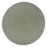 Modern round rug with a fluid relief and overlapping organic lines