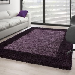 Alfombra peluda, pelo largo, diseño, MORADO-MORADO OSCURO
