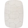 Tappeto moderno color crema con effetto pietra testurizzata e forme irregolari