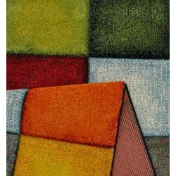 Tapis moderne multicolore à carreaux colorés avec velours 13 mm