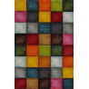 Tapis moderne multicolore à carreaux colorés avec velours 13 mm