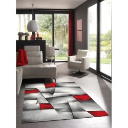 Modern geometric abstract rug, dense 13mm velvet, contemporary design living room