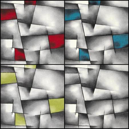 Modern geometrisch abstract vloerkleed, dicht fluweel van 13 mm, eigentijds design voor de woonkamer