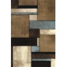Modern geometric rectangular rug, dense 13mm velvet design, for contemporary living room
