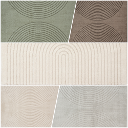 Tapis moderne motif arc minimaliste velours dense 12 mm salon design contemporain