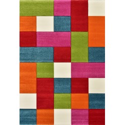 Kinderkleed, veelkleurig blokpatroon, zacht fluweel, 13 mm, speelse slaapkamer