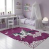 Children's rug, pink unicorn pattern, magic velvet, 13 mm, fairy-tale girl's room