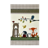 Tapis enfant animaux forêt crème velours doux 13 mm chambre ludique et naturelle