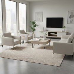 Tappeto piatto per interni/esterni con un resistente motivo geometrico. Ideale per soggiorno, patio o balcone.