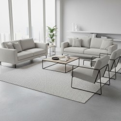 Modern looped rug, indoor/outdoor, fine texture, durable, easy to care for, 6 mm