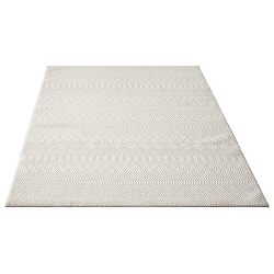 Oturma odası için modern, yıkanabilir, kaymaz, etnik desenli, krem rengi yumuşak kadife halı, 12 mm kalınlığında.