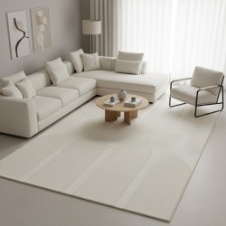 Modern minimalistisch vloerkleed met textuur, antislip, wasbaar, zacht fluweel, 12 mm dik, chique woonkamer