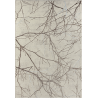 Tapis moderne gris à motif branches abstraites et effet marbre