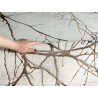 Tapis moderne gris à motif branches abstraites et effet marbre