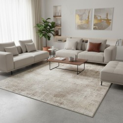 Alfombra moderna con efecto desgastado para sala de estar, suave, duradera, fácil de cuidar, 7 mm
