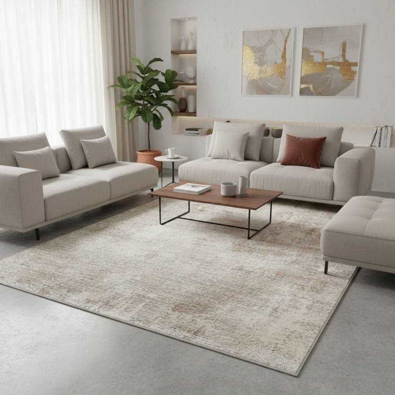 İç mekan oturma odaları için modern, eskitme efektli halı, yumuşak, dayanıklı, bakımı kolay, 7 mm.