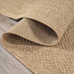 Tapis tissé plat intérieur extérieur motif chevron naturel résistant facile entretien