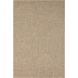 Tappeto piatto per interni/esterni con motivo geometrico strutturato, resistente e di facile manutenzione.