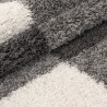 Gala Shaggy Rug, Long Pile Design, Grey-White-Light Grey