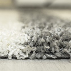 Gala Shaggy-Teppich, Langflor-Design, Grau-Weiß-Hellgrau