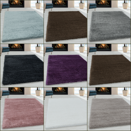 Alfombra peluda gruesa y esponjosa con pelo de 30 mm de largo para sala de estar y dormitorio modernos.