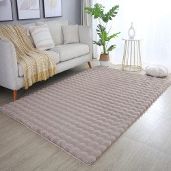 Tapis à poils longs doux et lavable 25 mm antidérapant pour salon chambre design uni