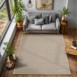 Alfombra moderna de estilo natural con bucles, tejida para sala de estar, dormitorio y comedor.