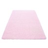 Alfombra peluda, pelo largo, un solo color: rosa