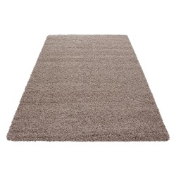 Alfombra peluda, pelo largo, unicolor, altura del pelo 5 cm, beige