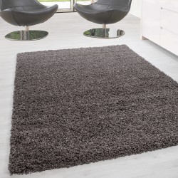 Tapis Shaggy pile longue couleur unique Hauteur de pile 5cm Taupe