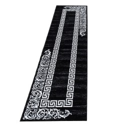 Modern designer living room rug, elegant Miami 6620 Black-White