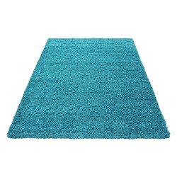 Tapis Shaggy pile longue couleur unique Hauteur de pile 5cm TURQUOISE
