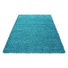 Alfombra peluda, pelo largo, unicolor, altura del pelo 5 cm, TURQUESA