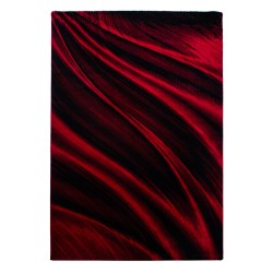 Tapis de salon moderne designe vague Miami 6630 Rouge-Noir