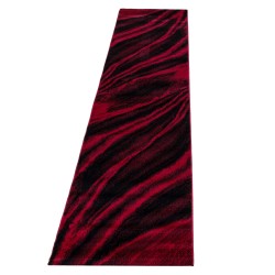 Tappeto da soggiorno Miami 6630 Modern Wave Design, rosso-nero